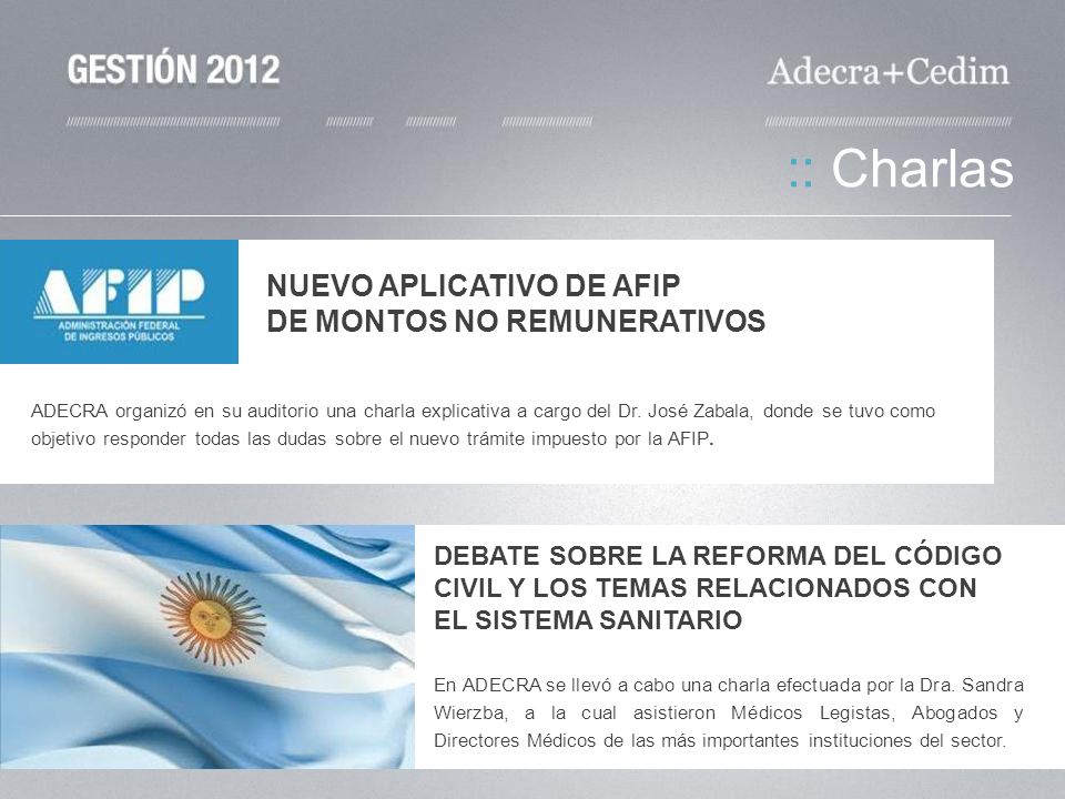 :: Charlas NUEVO APLICATIVO DE AFIP DE MONTOS NO REMUNERATIVOS