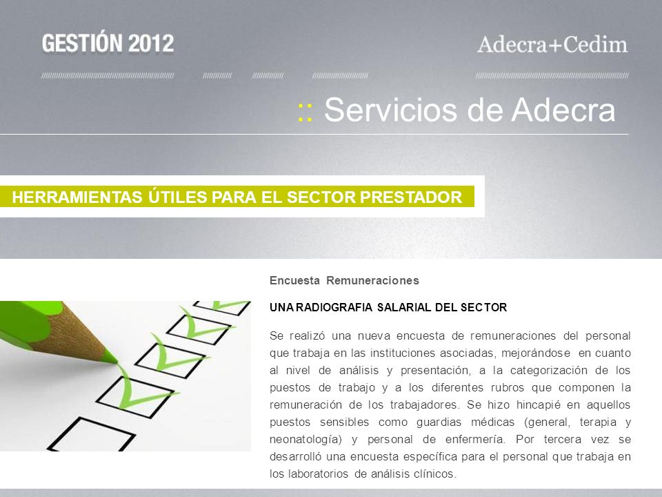 :: Servicios de Adecra HERRAMIENTAS ÚTILES PARA EL SECTOR PRESTADOR