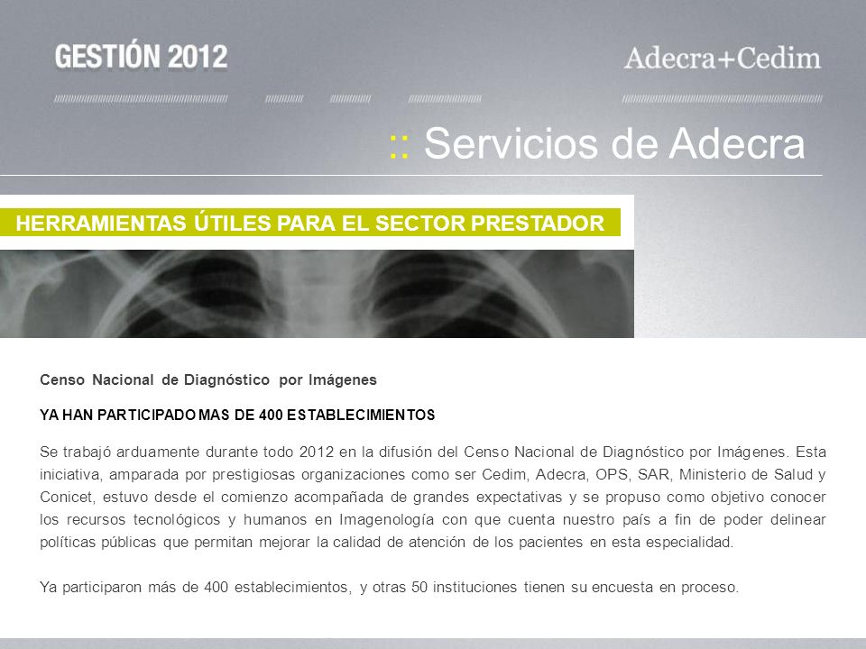:: Servicios de Adecra HERRAMIENTAS ÚTILES PARA EL SECTOR PRESTADOR