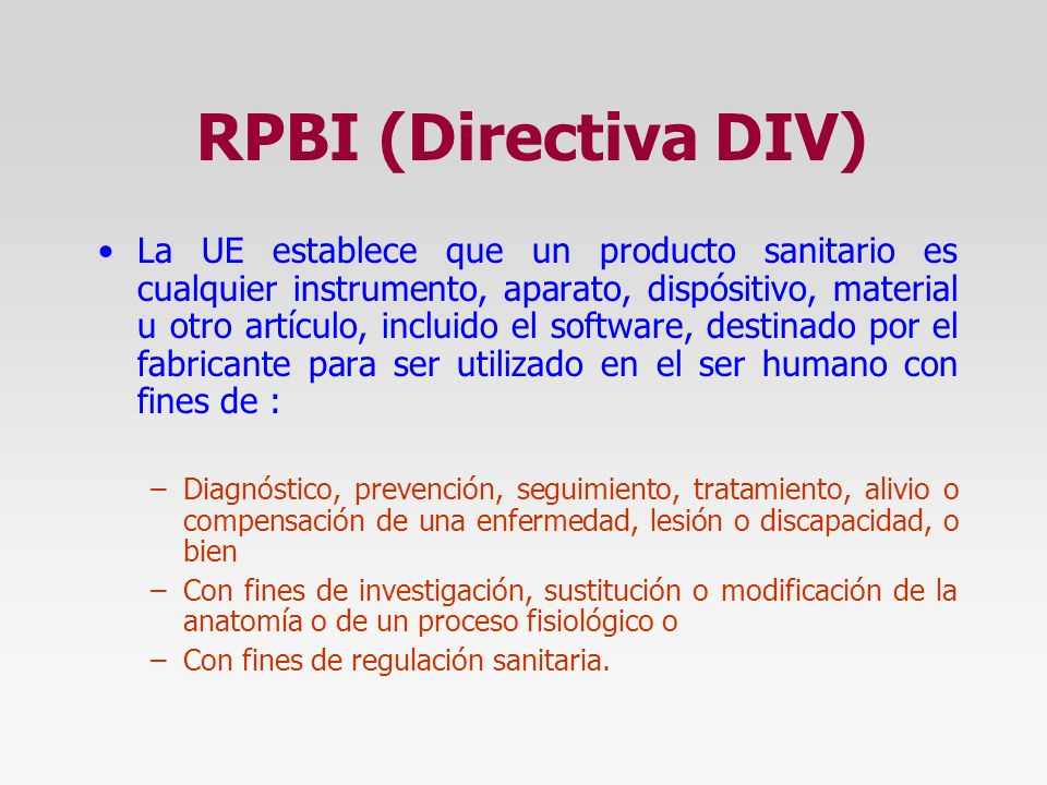 RPBI (Directiva DIV)