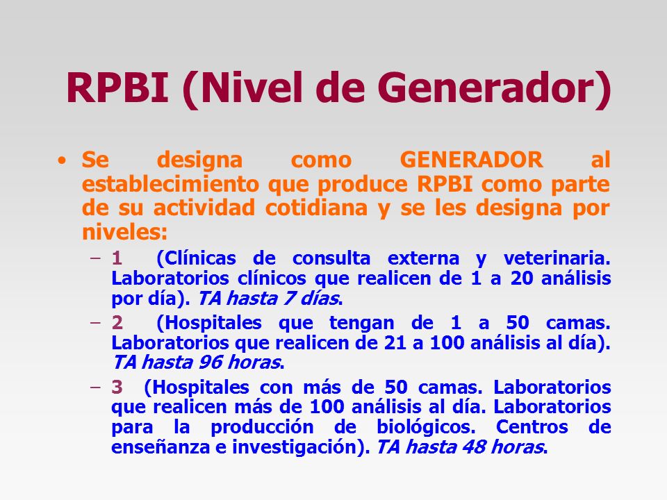 RPBI (Nivel de Generador)