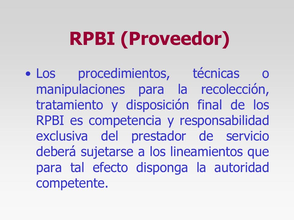 RPBI (Proveedor)