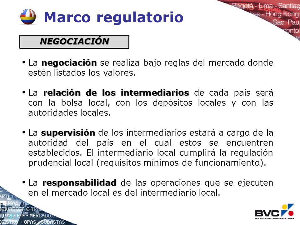 Marco regulatorio NEGOCIACIÓN