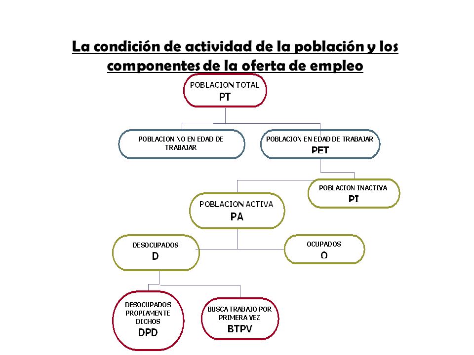 La condición de actividad de la población y los componentes de la oferta de empleo