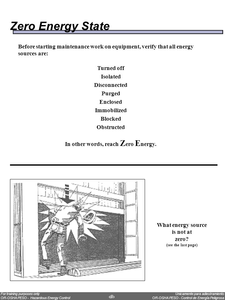 In other words, reach Zero Energy. What energy source is not at