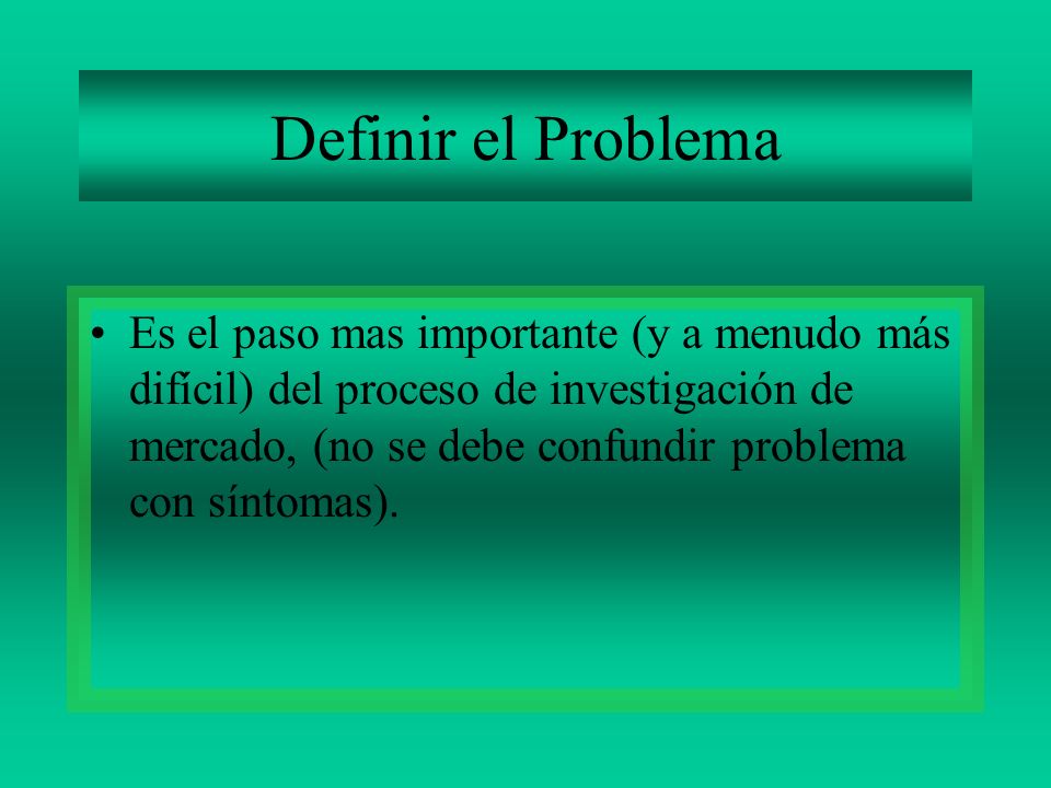 Definir el Problema