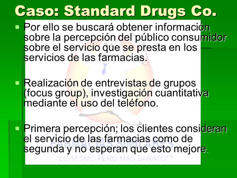 Caso: Standard Drugs Co.