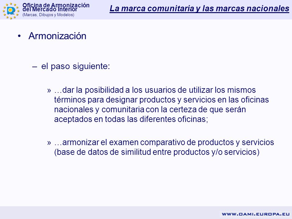La marca comunitaria y las marcas nacionales