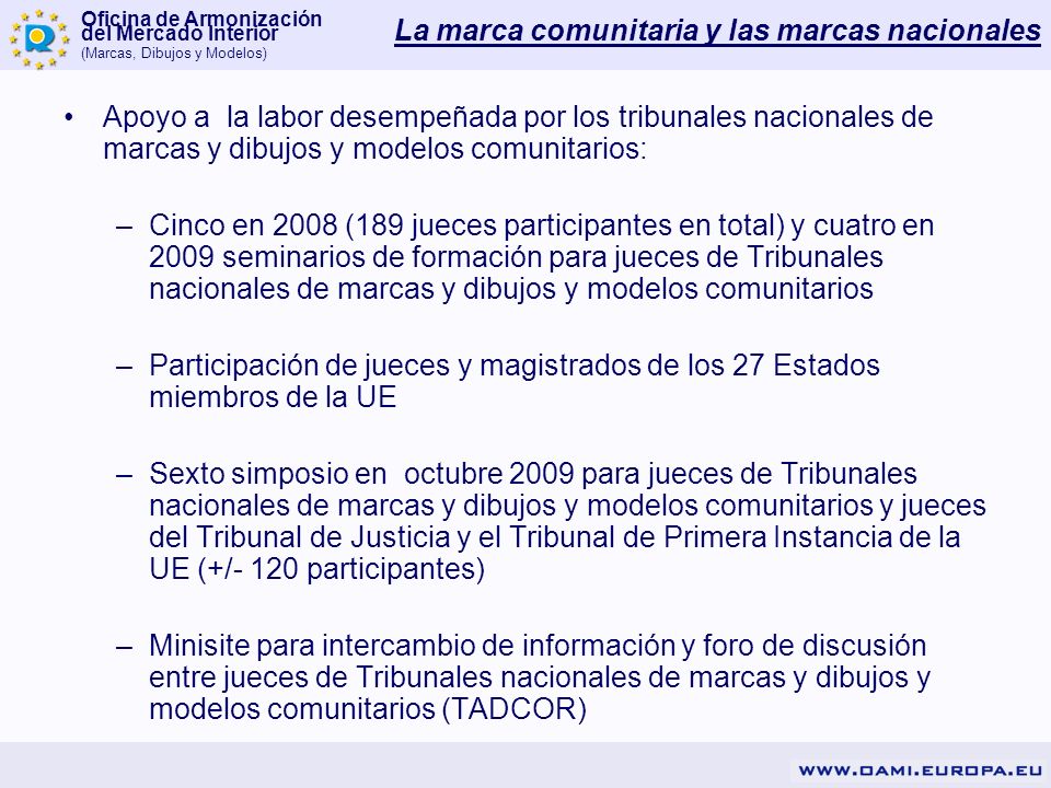 La marca comunitaria y las marcas nacionales