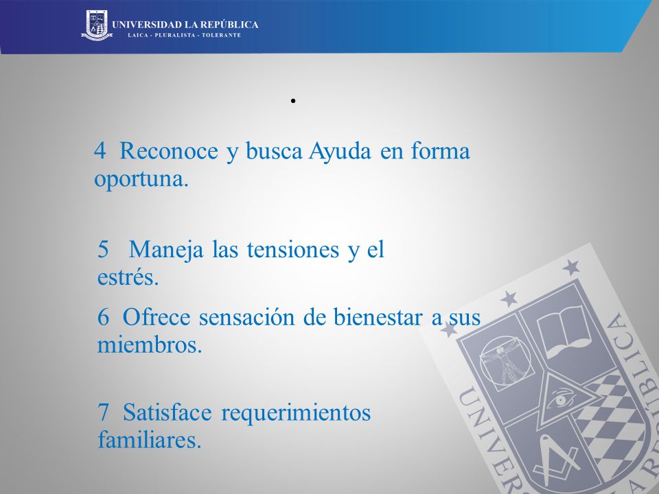 . 4 Reconoce y busca Ayuda en forma oportuna.