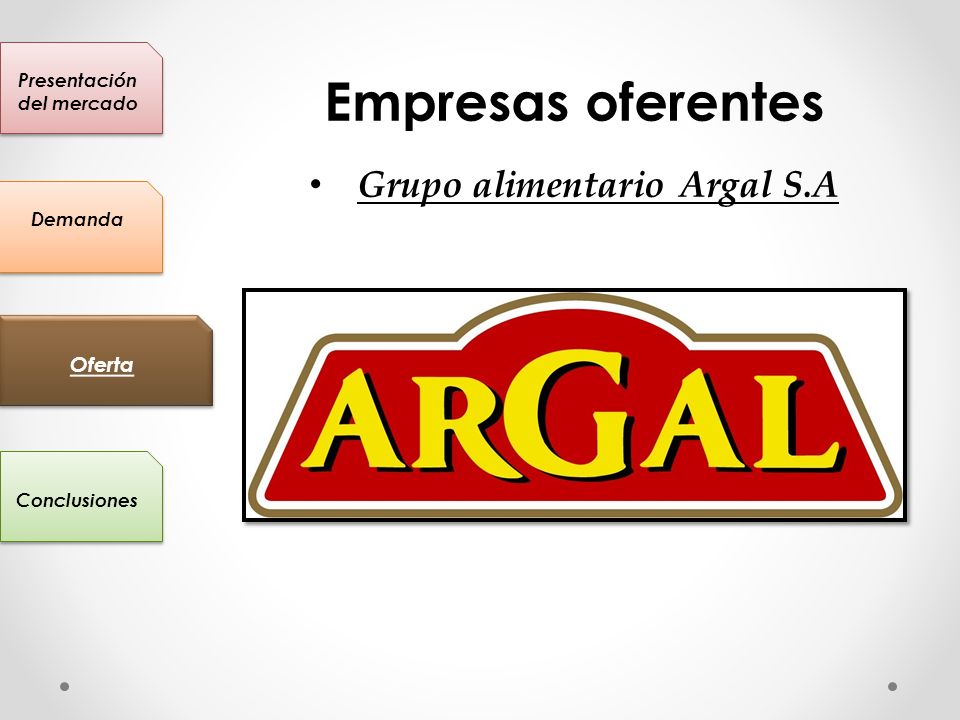 Presentación del mercado Grupo alimentario Argal S.A
