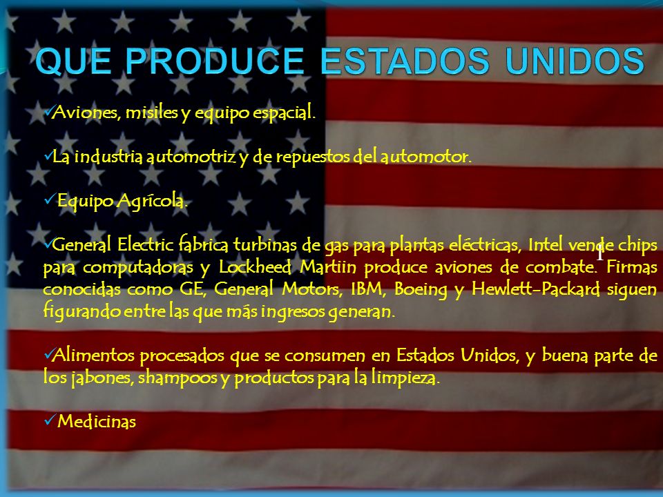 QUE PRODUCE ESTADOS UNIDOS
