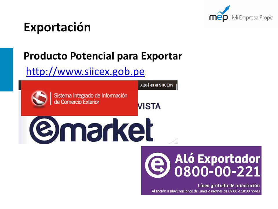 Exportación Producto Potencial para Exportar