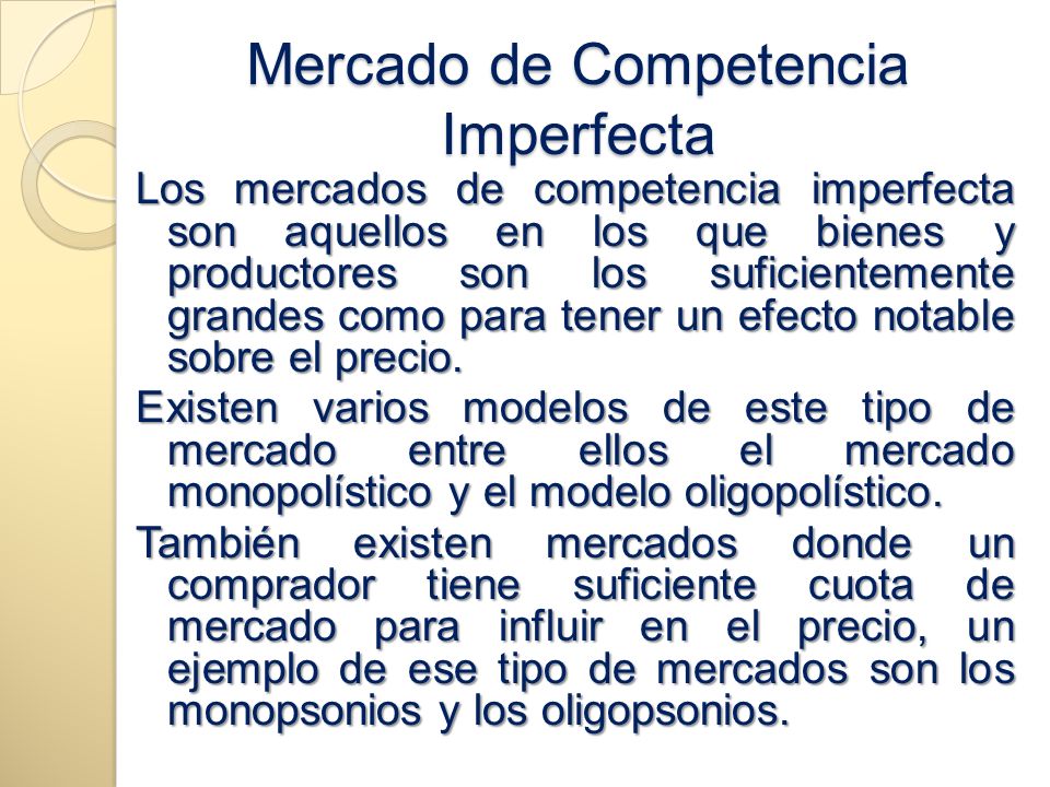 Mercado de Competencia Imperfecta