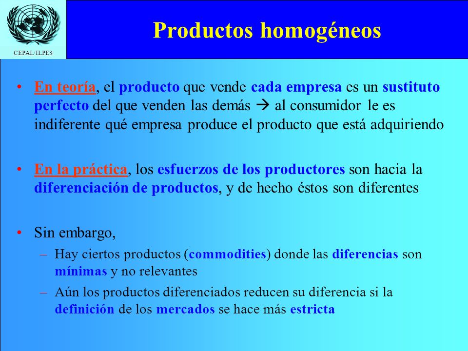 Productos homogéneos