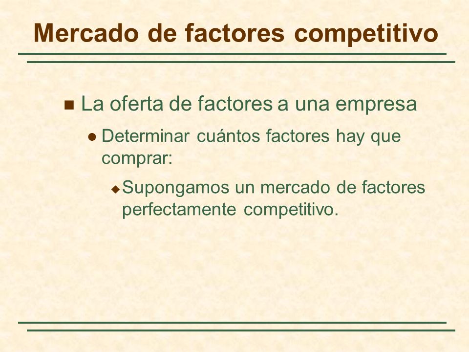 Mercado de factores competitivo