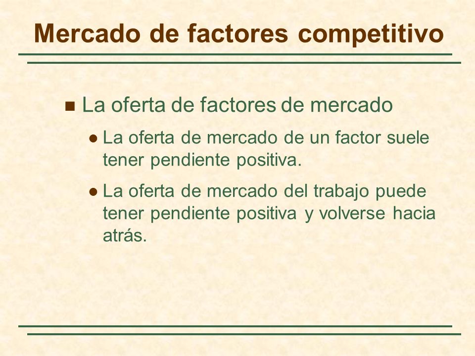 Mercado de factores competitivo