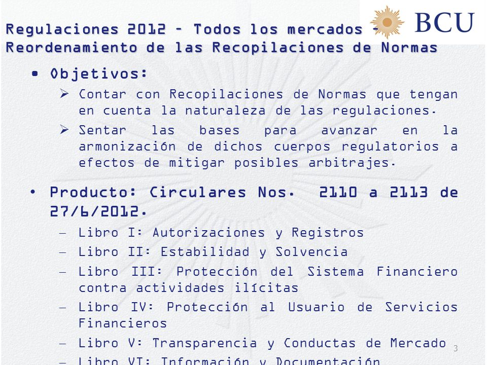 Producto: Circulares Nos a 2113 de 27/6/2012.