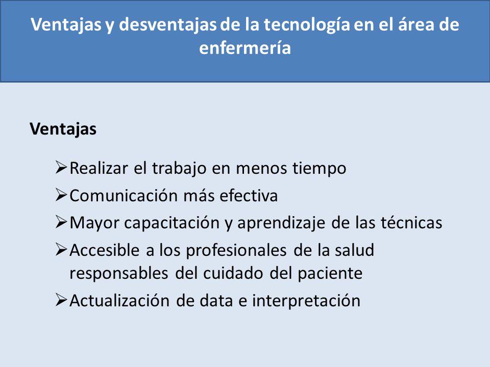 Ventajas y desventajas de la tecnología en el área de enfermería