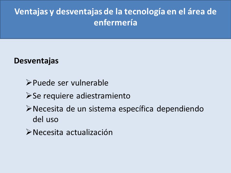 Ventajas y desventajas de la tecnología en el área de enfermería