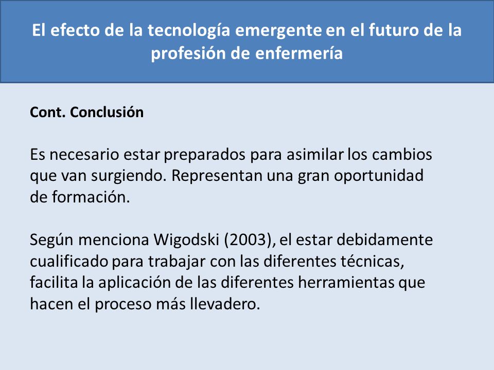 El efecto de la tecnología emergente en el futuro de la profesión de enfermería