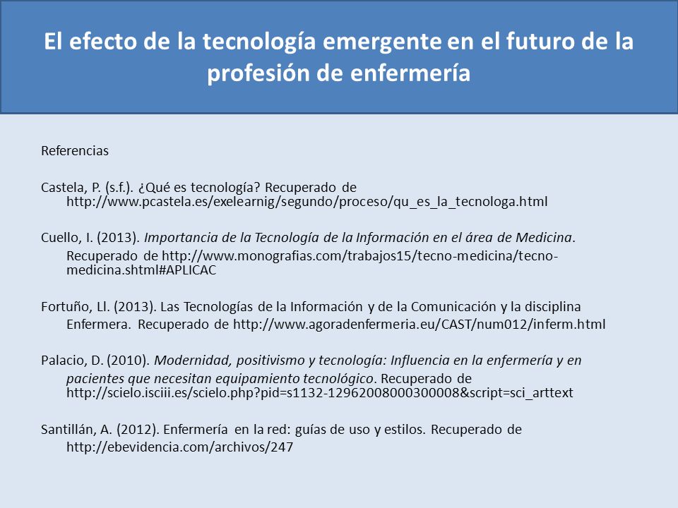 El efecto de la tecnología emergente en el futuro de la profesión de enfermería