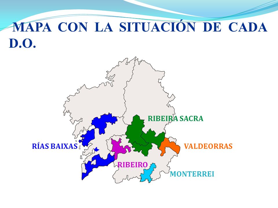 MAPA CON LA SITUACIÓN DE CADA D. O. RIBEIRA SACRA. RÍAS BAIXAS