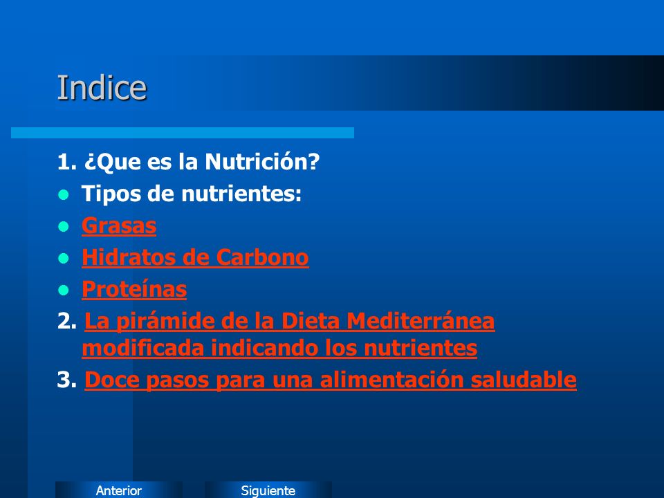 Indice 1. ¿Que es la Nutrición Tipos de nutrientes: Grasas