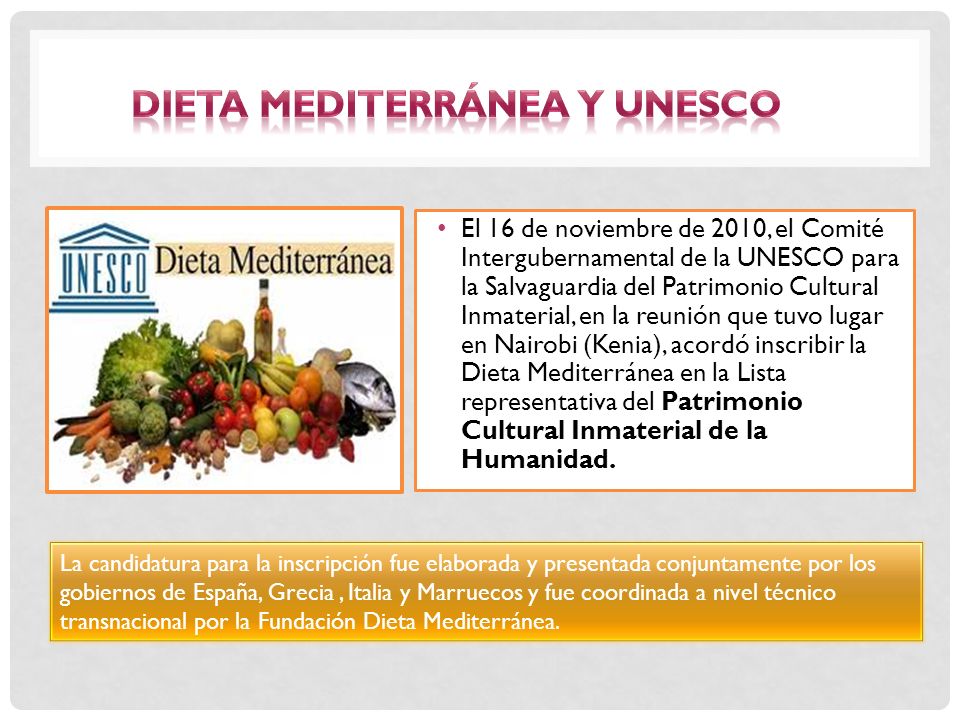 Dieta Mediterránea y UNESCO