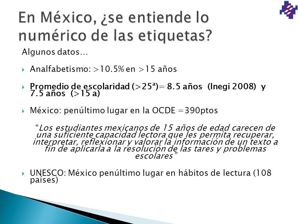 En México, ¿se entiende lo numérico de las etiquetas