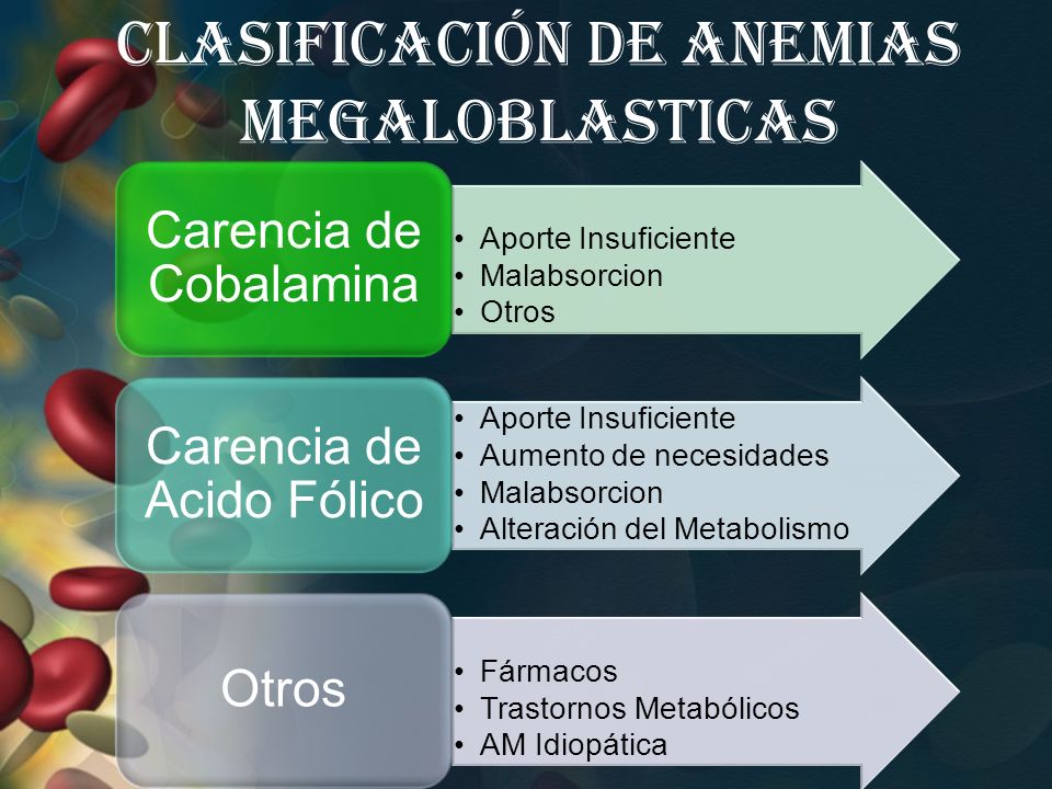 Clasificación de Anemias Megaloblasticas