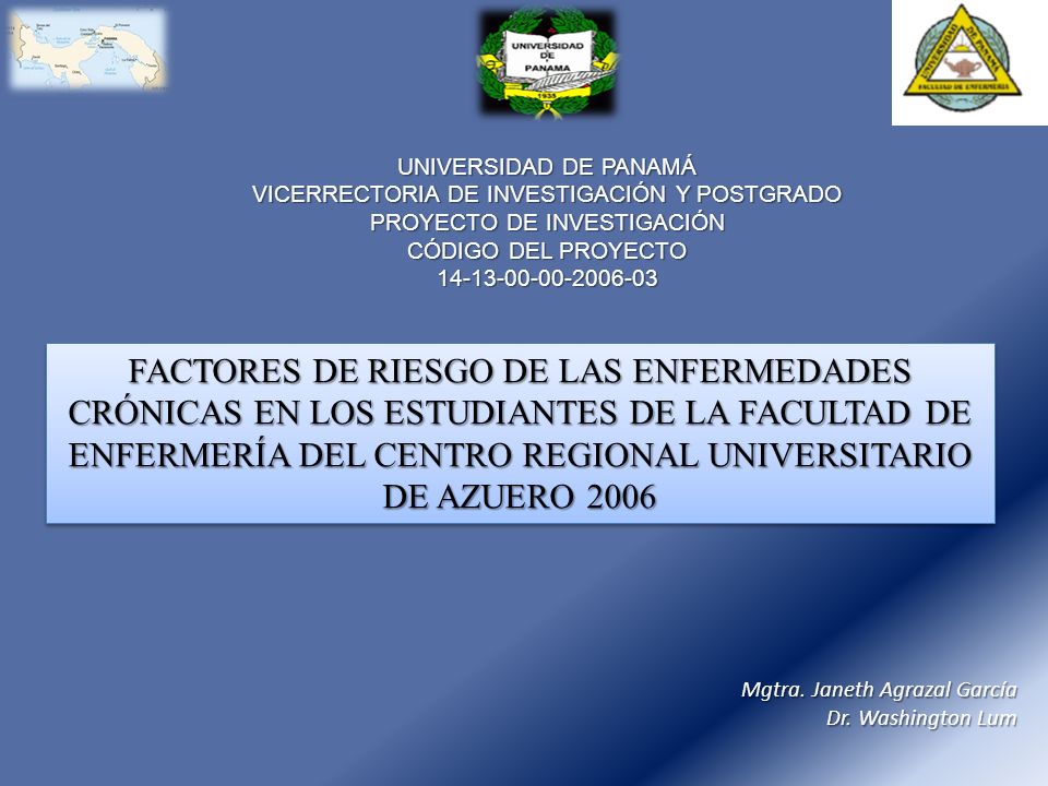 UNIVERSIDAD DE PANAMÁ VICERRECTORIA DE INVESTIGACIÓN Y POSTGRADO. PROYECTO DE INVESTIGACIÓN. CÓDIGO DEL PROYECTO.