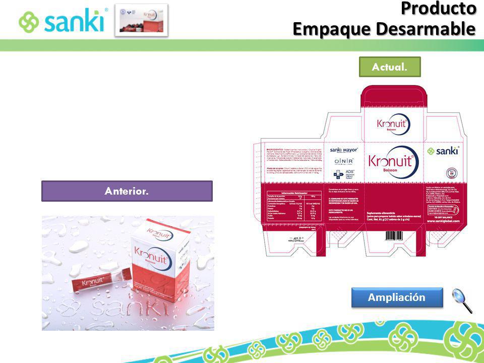 Producto Empaque Desarmable Actual. Anterior. Ampliación
