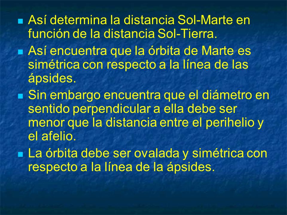 Así determina la distancia Sol-Marte en función de la distancia Sol-Tierra.