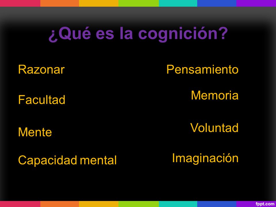 ¿Qué es la cognición Razonar Pensamiento Memoria Facultad Voluntad