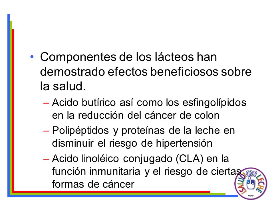 Componentes de los lácteos han demostrado efectos beneficiosos sobre la salud.
