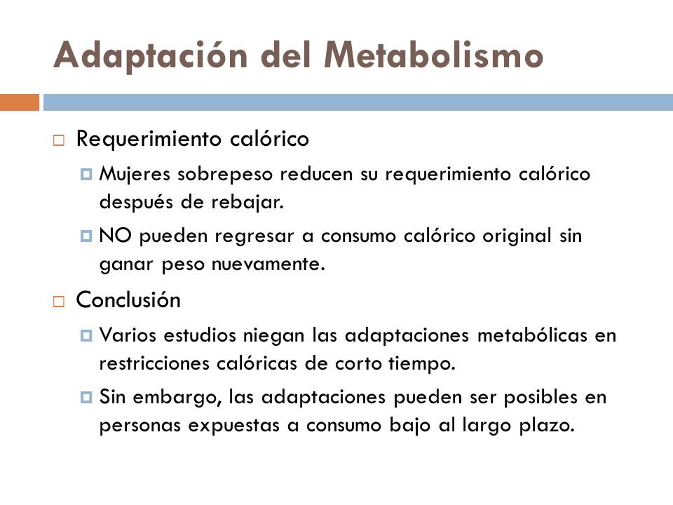 Adaptación del Metabolismo