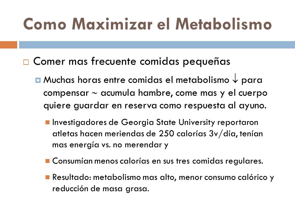 Como Maximizar el Metabolismo