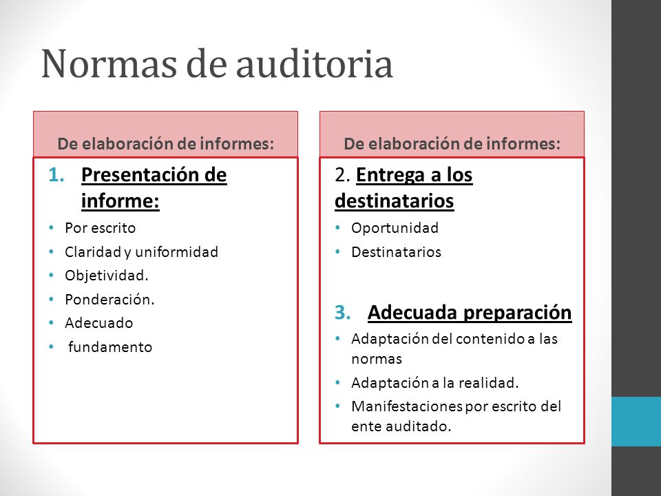 De elaboración de informes: De elaboración de informes: