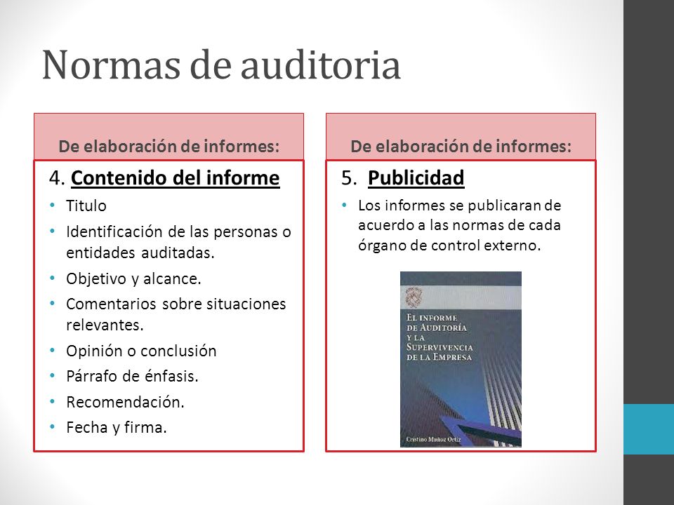 De elaboración de informes: De elaboración de informes: