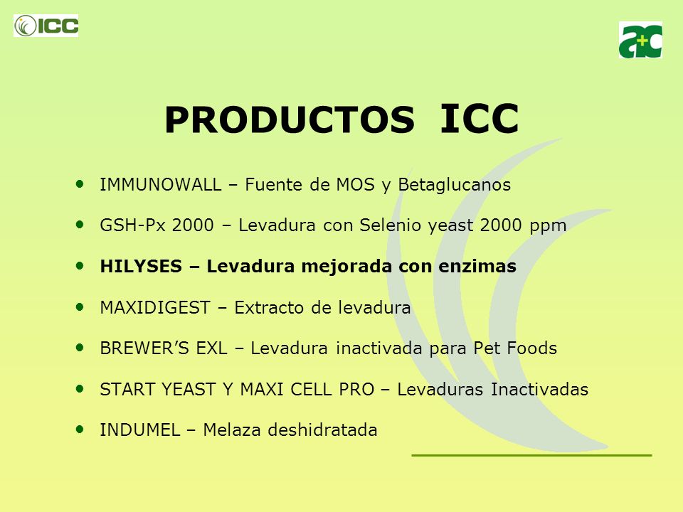 PRODUCTOS ICC IMMUNOWALL – Fuente de MOS y Betaglucanos