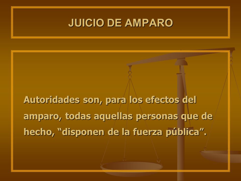 JUICIO DE AMPARO Autoridades son, para los efectos del amparo, todas aquellas personas que de hecho, disponen de la fuerza pública .