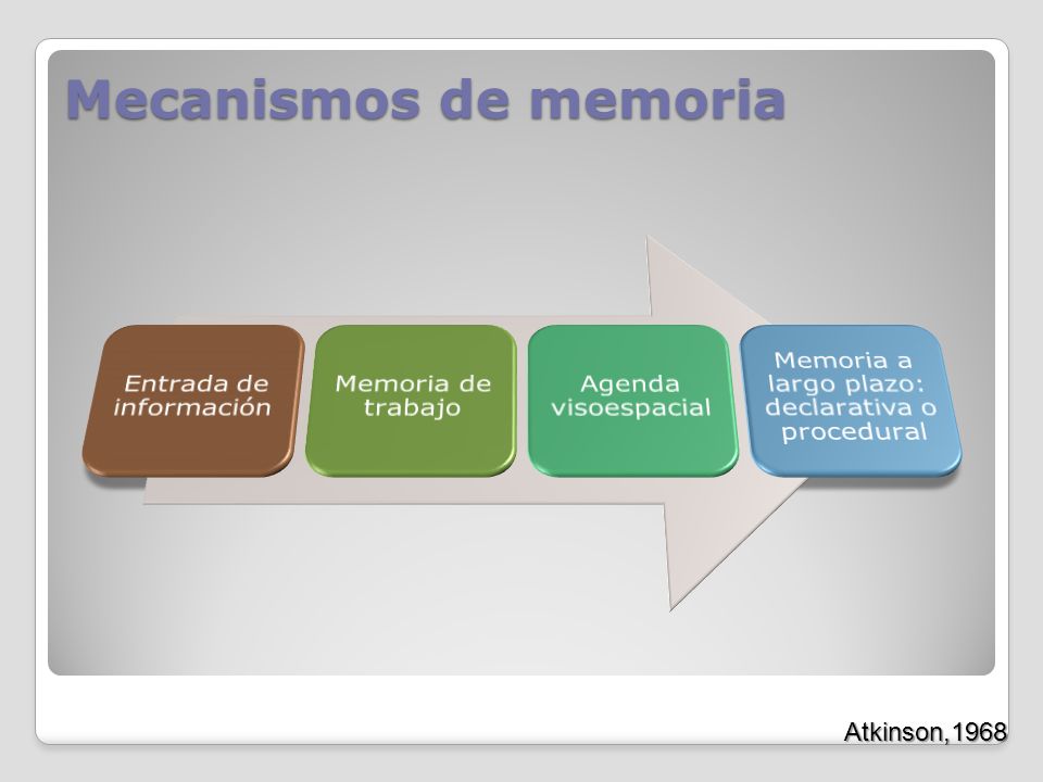 Mecanismos de memoria Entrada de información Memoria de trabajo