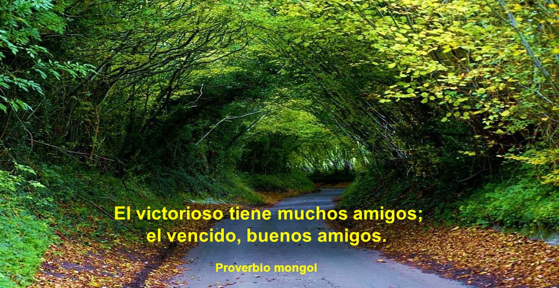El victorioso tiene muchos amigos; el vencido, buenos amigos.