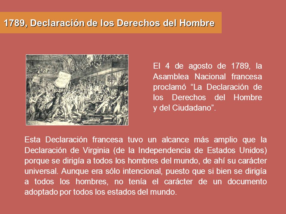 1789, Declaración de los Derechos del Hombre