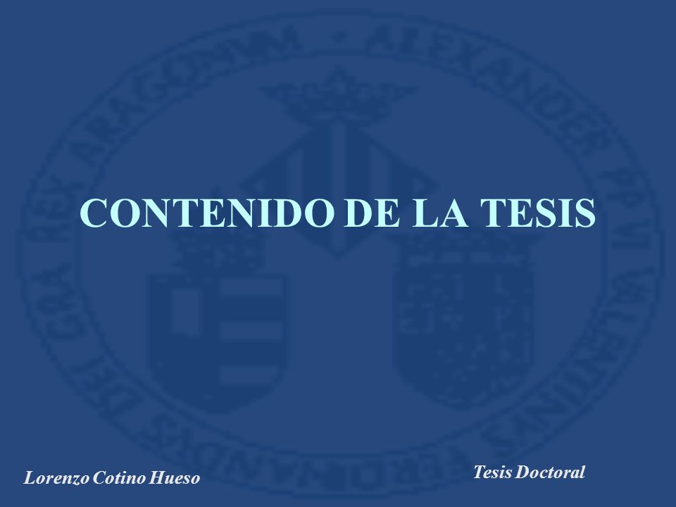 CONTENIDO DE LA TESIS Tesis Doctoral Lorenzo Cotino Hueso