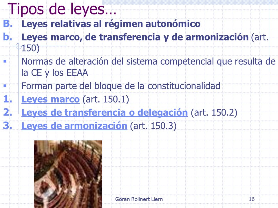 Tipos de leyes… Leyes relativas al régimen autonómico