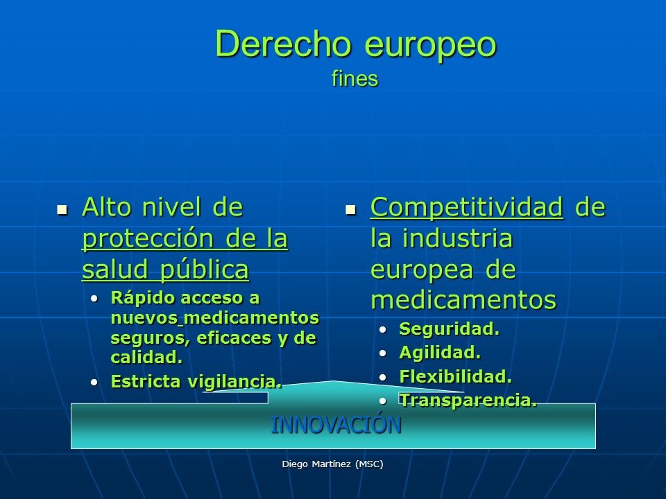 Derecho europeo fines Alto nivel de protección de la salud pública