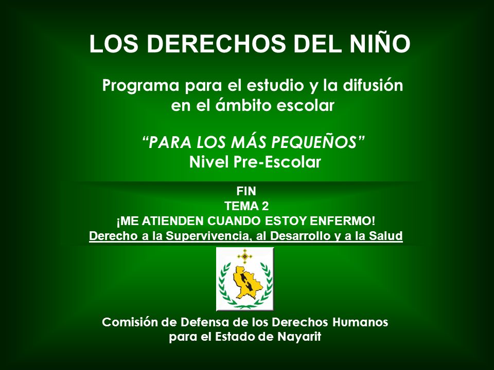 LOS DERECHOS DEL NIÑO Programa para el estudio y la difusión