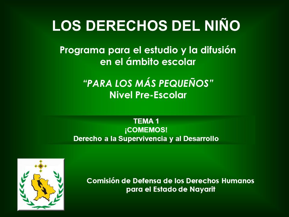LOS DERECHOS DEL NIÑO Programa para el estudio y la difusión